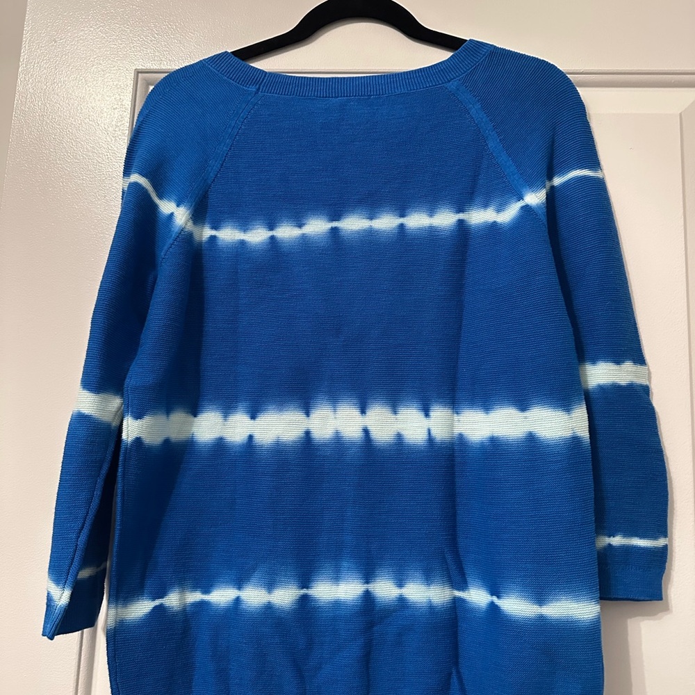 TALBOTS | NWT Women’s Biscayne Cobalt Blue Tie-Dye Sweater Size S - Picture 7 of 7